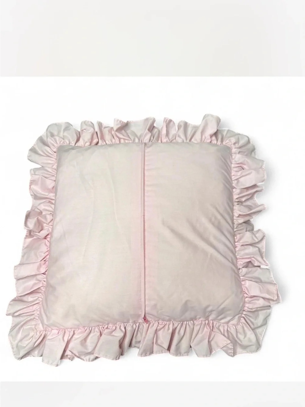 Hand-Embroidered vintage Floral Lace Throw Pillow - Pink & Cream